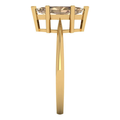 1.5 cttw Yellow Moissanite Solitaire  Engagement Ring - Solid Gold (Marquise Cut ,11x5.5mm)