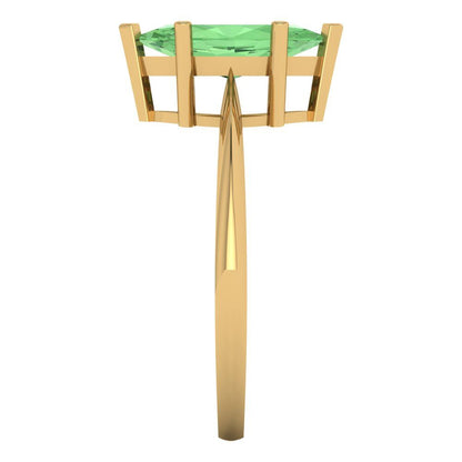 1.5 cttw Zirconia Simulated Green Diamond Solitaire  Engagement Ring - Solid Gold (VVS1, Marquise Cut ,11x5.5mm)