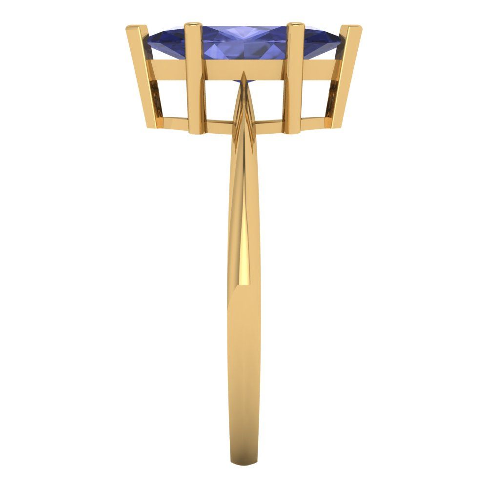 1.5 cttw Simulated Tanzanite Solitaire  Engagement Ring - Solid Gold (Marquise Cut ,11x5.5mm)