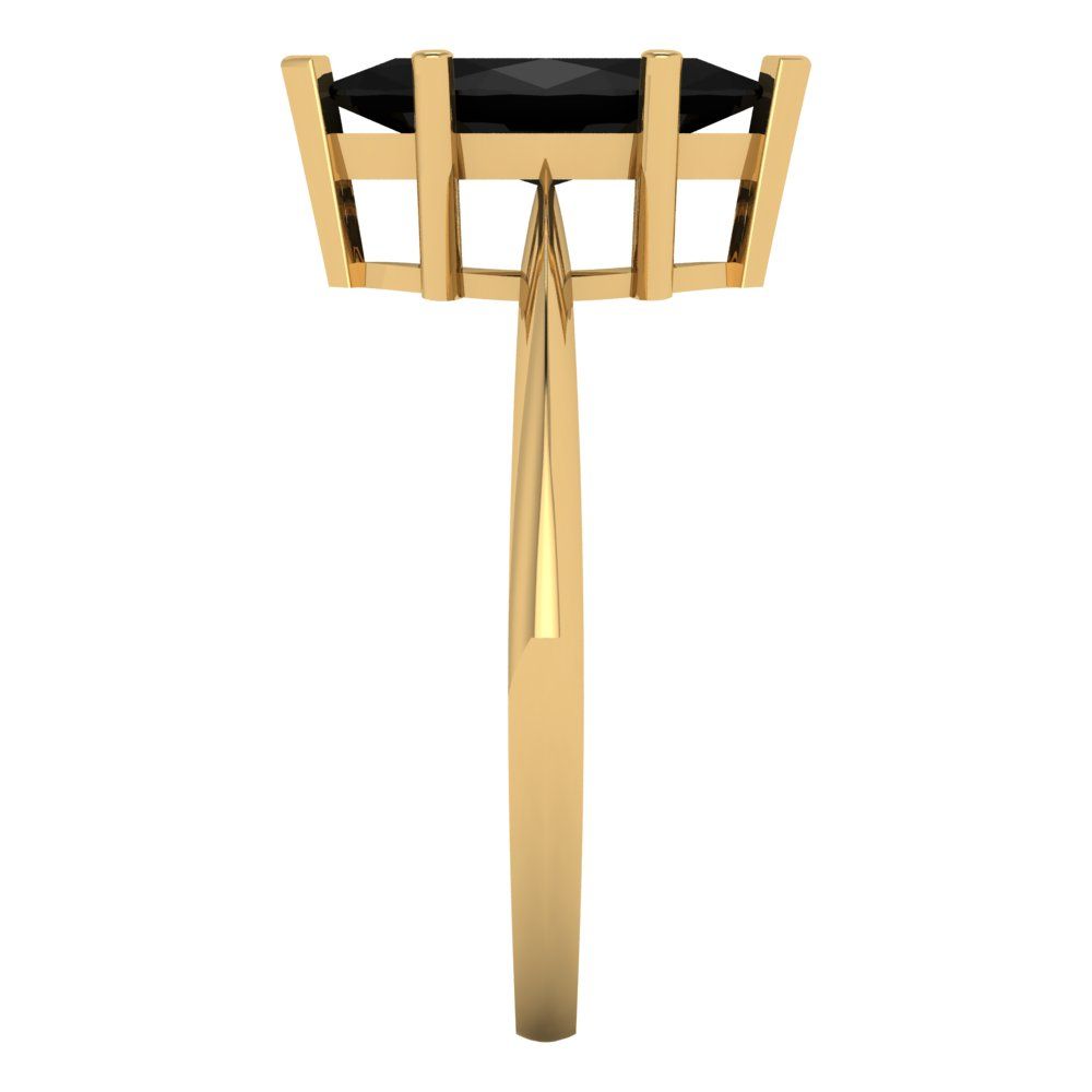 1.5 cttw Natural Onyx Solitaire  Engagement Ring - Solid Gold (Marquise Cut ,11x5.5mm)