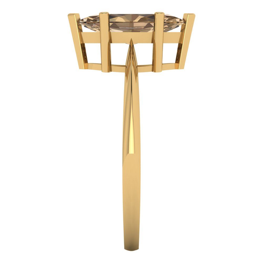 1.5 cttw Zirconia Simulated Champagne Diamond Solitaire  Engagement Ring - Solid Gold (VVS1, Marquise Cut ,11x5.5mm)