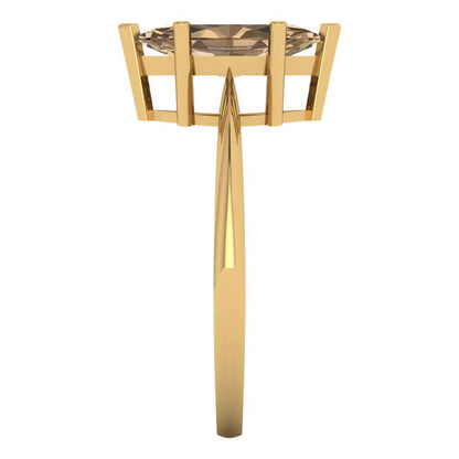 1.5 cttw Zirconia Simulated Champagne Diamond Solitaire  Engagement Ring - Solid Gold (VVS1, Marquise Cut ,11x5.5mm)