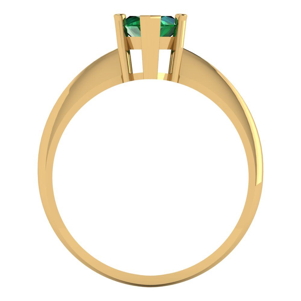 1.5 cttw Simulated Emerald Solitaire  Engagement Ring - Solid Gold (Marquise Cut ,11x5.5mm)