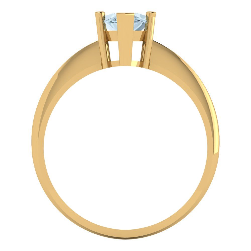 1.5 cttw Zirconia Simulated Blue Diamond Solitaire  Engagement Ring - Solid Gold (VVS1, Marquise Cut ,11x5.5mm)