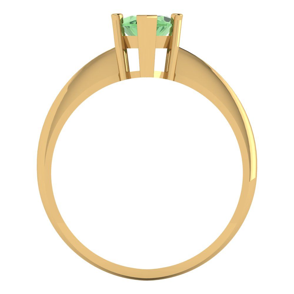 1.5 cttw Zirconia Simulated Green Diamond Solitaire  Engagement Ring - Solid Gold (VVS1, Marquise Cut ,11x5.5mm)