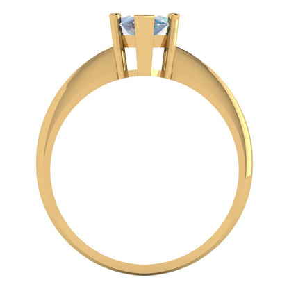 1.5 cttw Blue Moissanite Solitaire  Engagement Ring - Solid Gold (Marquise Cut ,11x5.5mm)