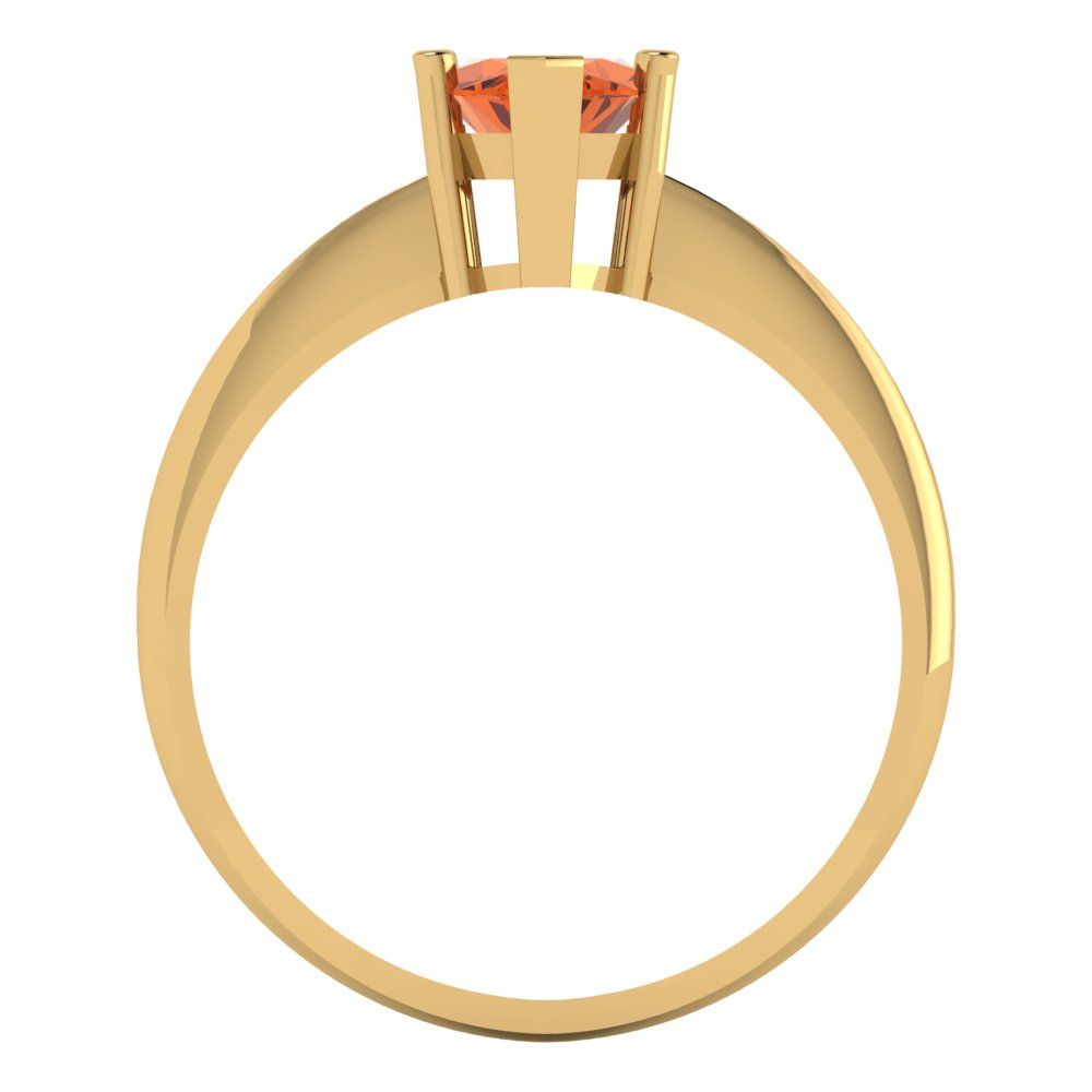 1.5 cttw Zirconia Simulated Red Diamond Solitaire  Engagement Ring - Solid Gold (VVS1, Marquise Cut ,11x5.5mm)