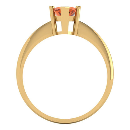 1.5 cttw Zirconia Simulated Red Diamond Solitaire  Engagement Ring - Solid Gold (VVS1, Marquise Cut ,11x5.5mm)