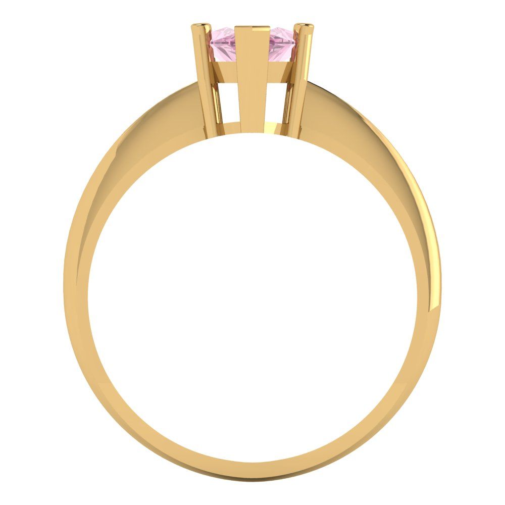 1.5 cttw Zirconia Simulated Pink Diamond Solitaire  Engagement Ring - Solid Gold (VVS1, Marquise Cut ,11x5.5mm)