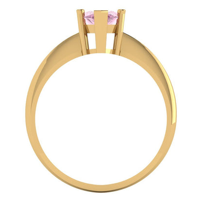 1.5 cttw Zirconia Simulated Pink Diamond Solitaire  Engagement Ring - Solid Gold (VVS1, Marquise Cut ,11x5.5mm)