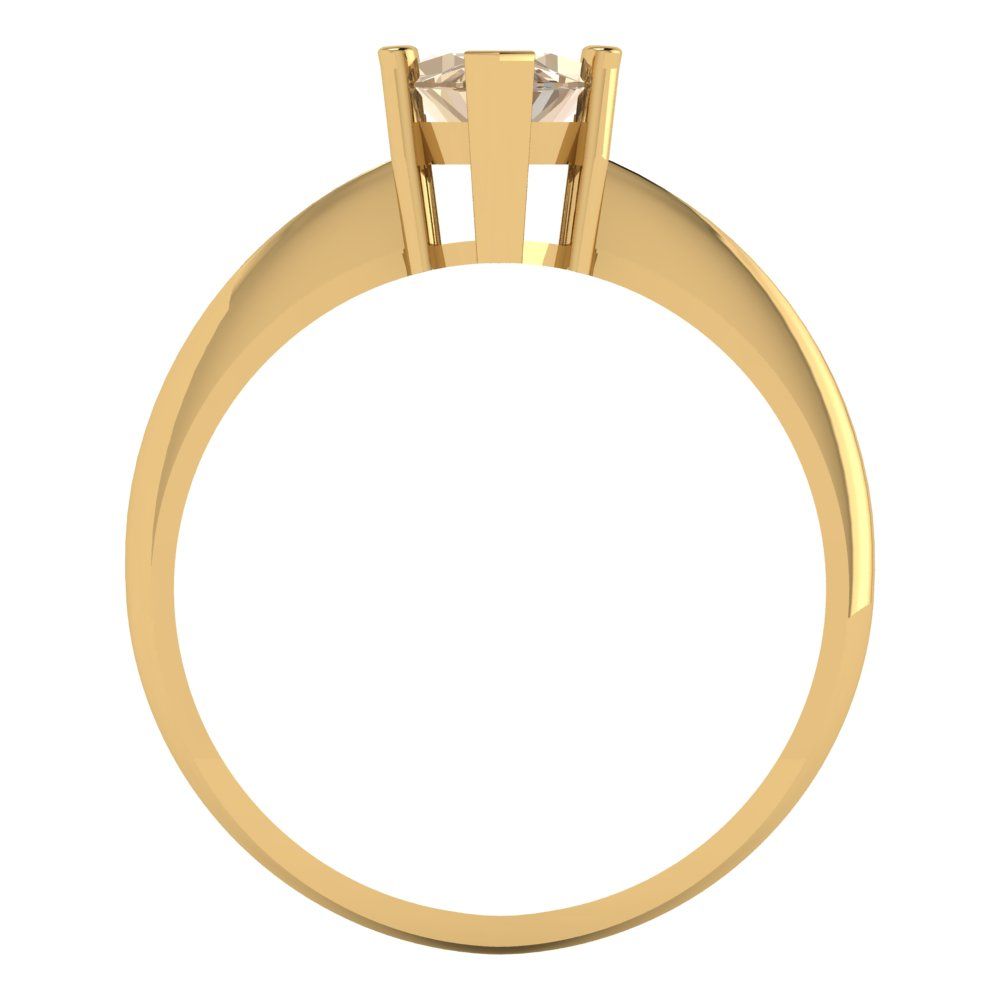 1.5 cttw Yellow Moissanite Solitaire  Engagement Ring - Solid Gold (Marquise Cut ,11x5.5mm)