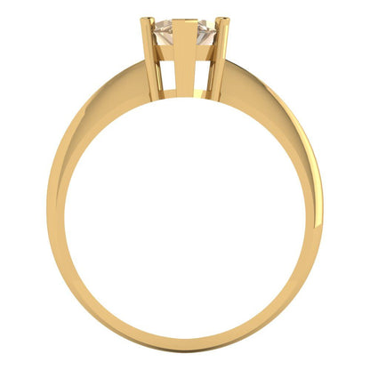 1.5 cttw Yellow Moissanite Solitaire  Engagement Ring - Solid Gold (Marquise Cut ,11x5.5mm)
