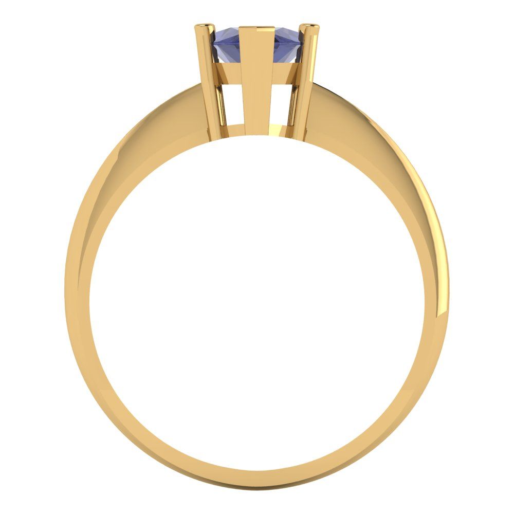 1.5 cttw Simulated Tanzanite Solitaire  Engagement Ring - Solid Gold (Marquise Cut ,11x5.5mm)