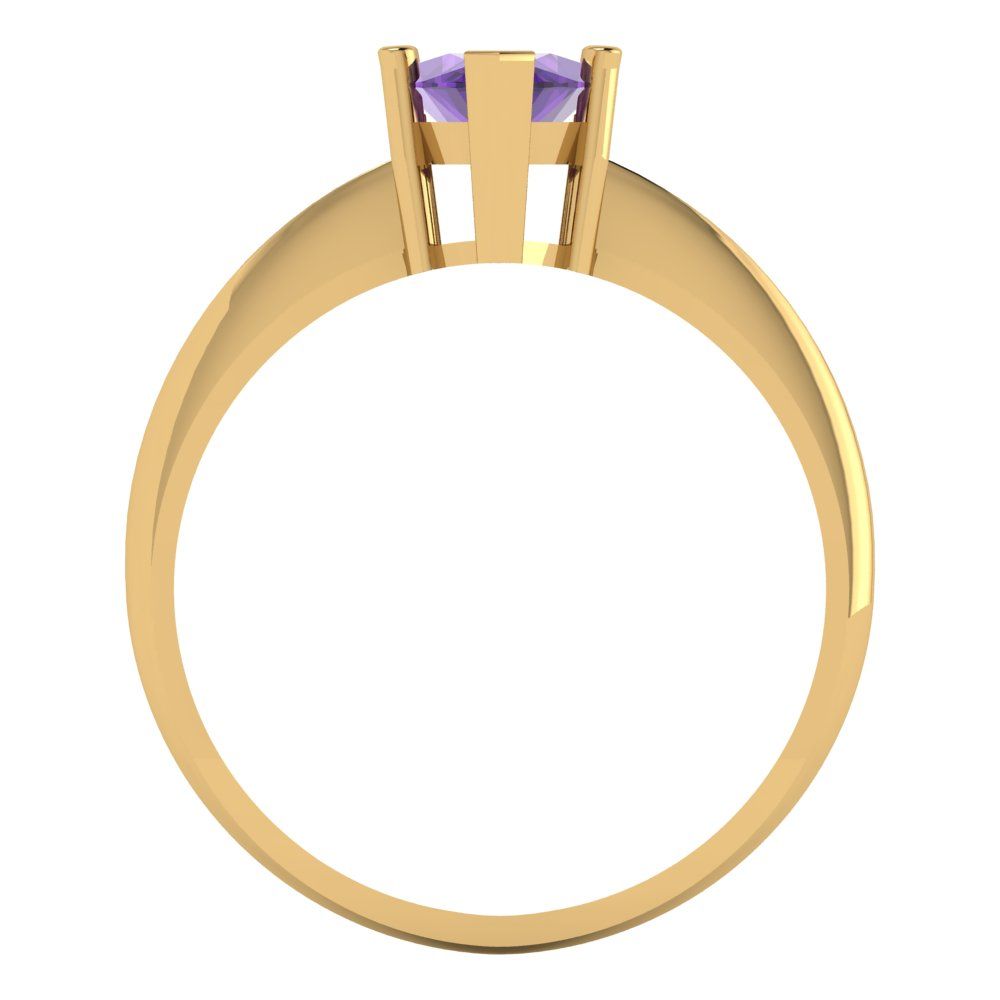 1.5 cttw Natural Amethyst Solitaire  Engagement Ring - Solid Gold (Marquise Cut ,11x5.5mm)