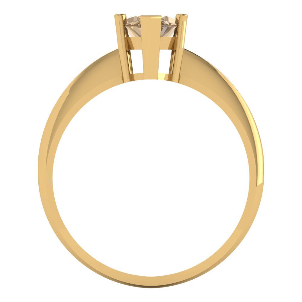 1.5 cttw Zirconia Simulated Champagne Diamond Solitaire  Engagement Ring - Solid Gold (VVS1, Marquise Cut ,11x5.5mm)
