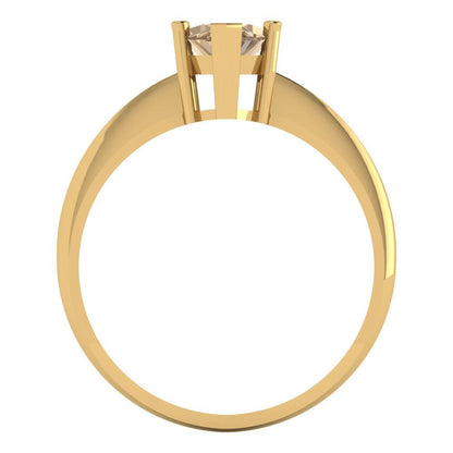 1.5 cttw Zirconia Simulated Champagne Diamond Solitaire  Engagement Ring - Solid Gold (VVS1, Marquise Cut ,11x5.5mm)