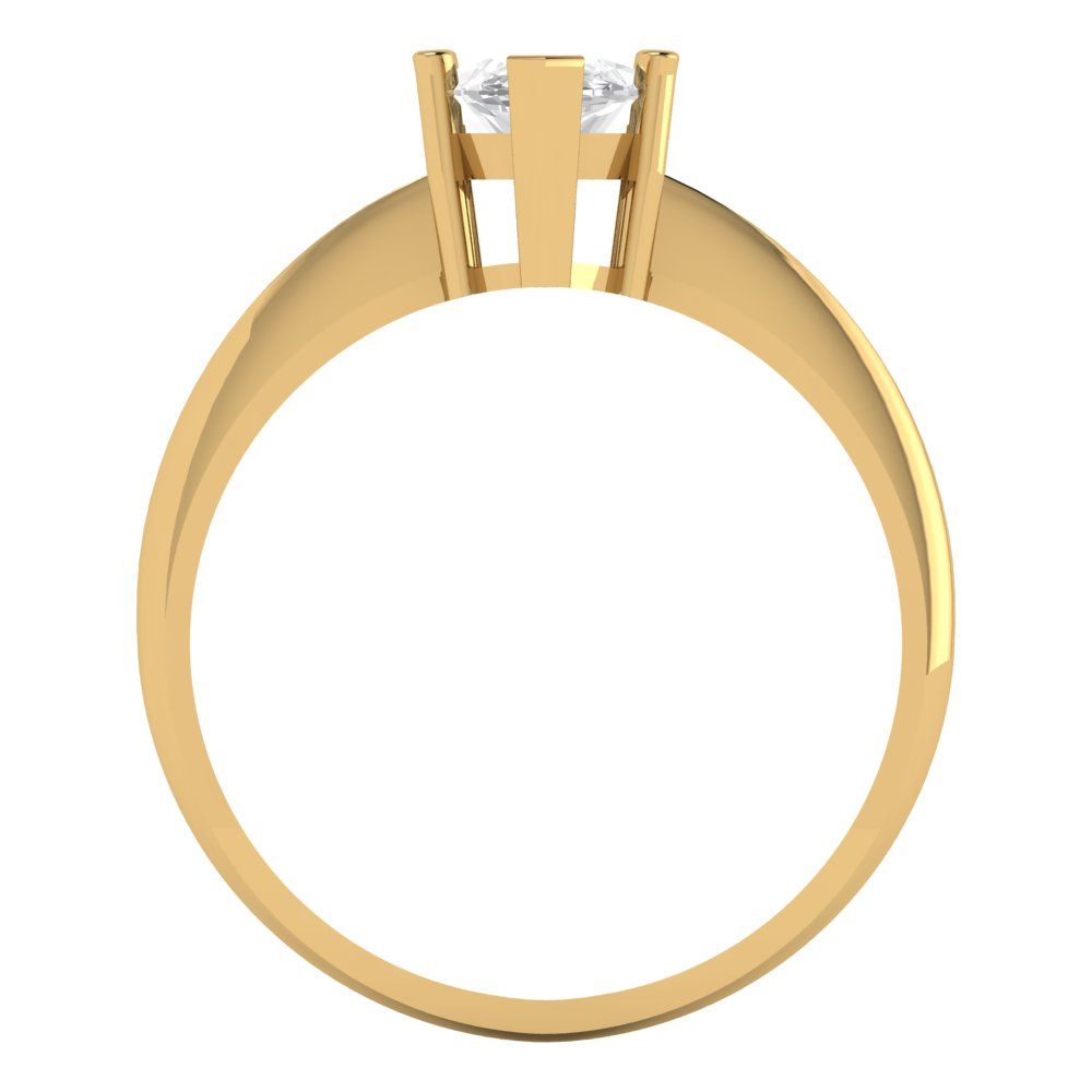 1.5 cttw Zirconia Simulated Diamond Solitaire  Engagement Ring - Solid Yellow Gold (VVS1, Marquise Cut ,11x5.5mm)