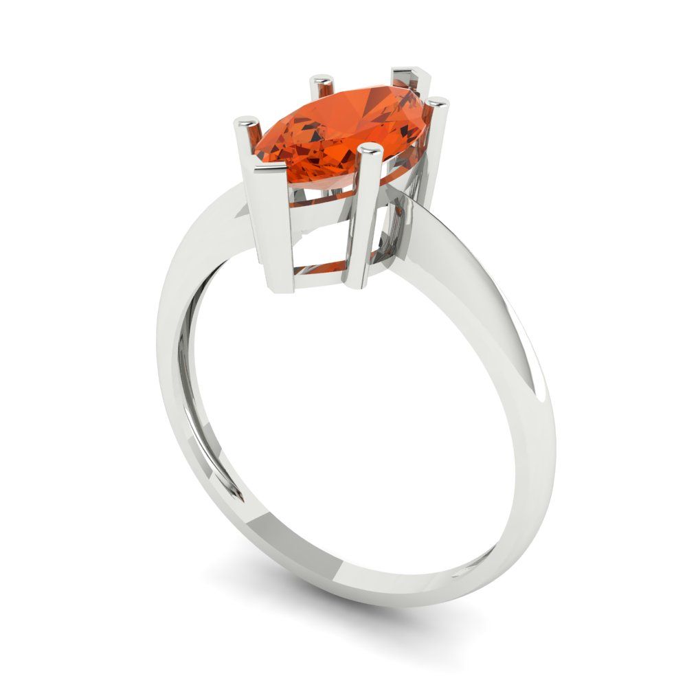 1.5 cttw Zirconia Simulated Red Diamond Solitaire  Engagement Ring - Solid Gold (VVS1, Marquise Cut ,11x5.5mm)