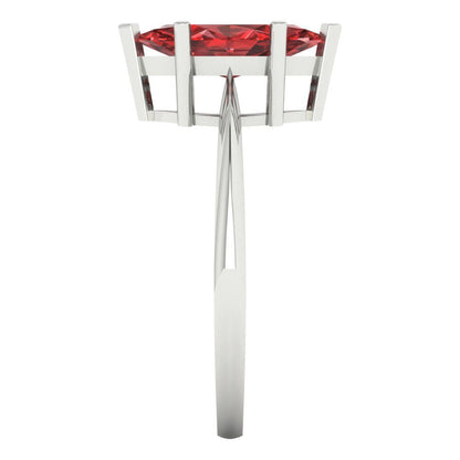 1.5 cttw Natural Garnet Solitaire  Engagement Ring - Solid Gold (Marquise Cut ,11x5.5mm)