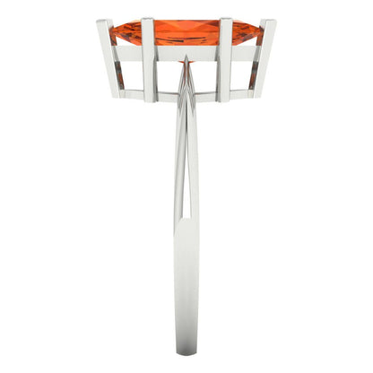 1.5 cttw Zirconia Simulated Red Diamond Solitaire  Engagement Ring - Solid Gold (VVS1, Marquise Cut ,11x5.5mm)