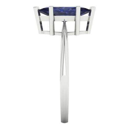 1.5 cttw Simulated Blue Sapphire Solitaire  Engagement Ring - Solid Gold (Marquise Cut ,11x5.5mm)