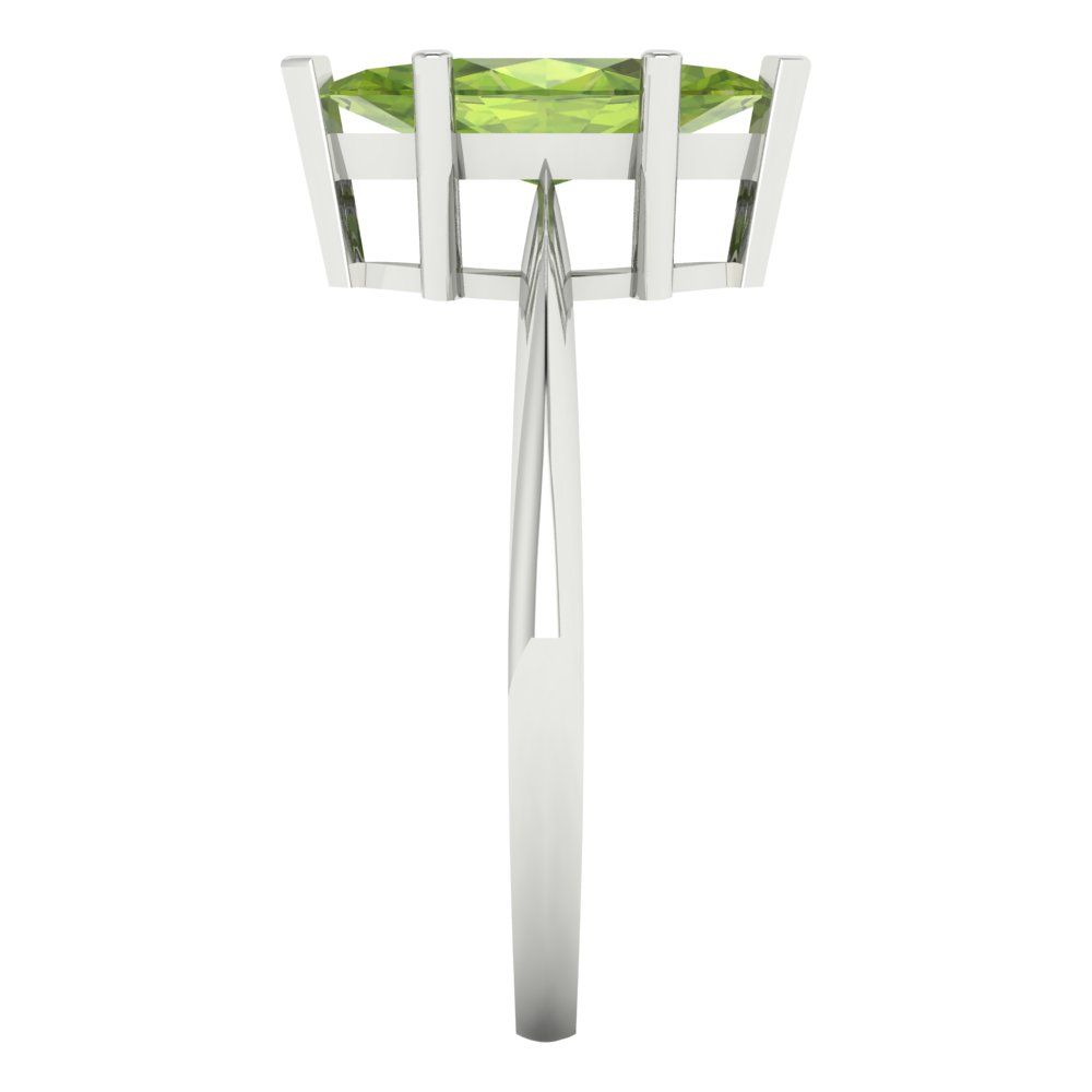 1.5 cttw Natural Peridot Solitaire  Engagement Ring - Solid Gold (Marquise Cut ,11x5.5mm)