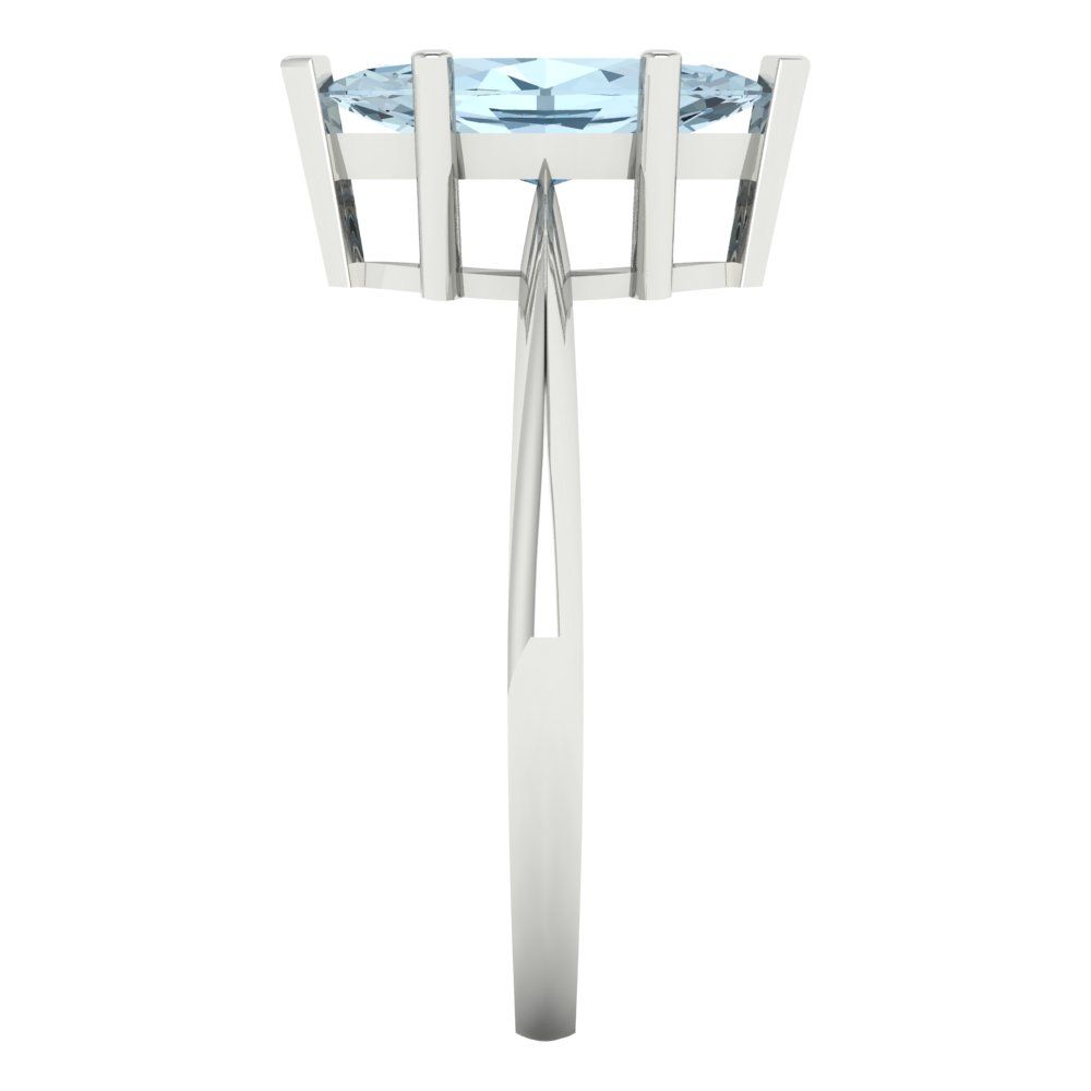 1.5 cttw Natural Aquamarine Solitaire  Engagement Ring - Solid Gold (Marquise Cut ,11x5.5mm)