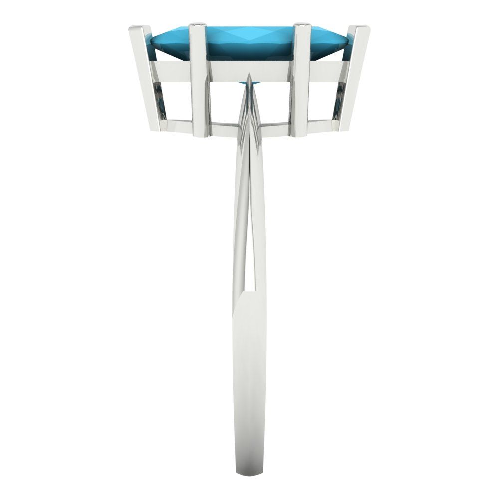 1.5 cttw Simulated Turquoise Solitaire  Engagement Ring - Solid Gold (Marquise Cut ,11x5.5mm)