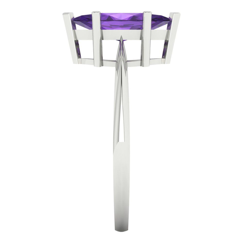 1.5 cttw Natural Amethyst Solitaire  Engagement Ring - Solid Gold (Marquise Cut ,11x5.5mm)