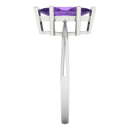 1.5 cttw Natural Amethyst Solitaire  Engagement Ring - Solid Gold (Marquise Cut ,11x5.5mm)