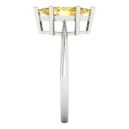 1.5 cttw Natural Citrine Solitaire  Engagement Ring - Solid Gold (Marquise Cut ,11x5.5mm)