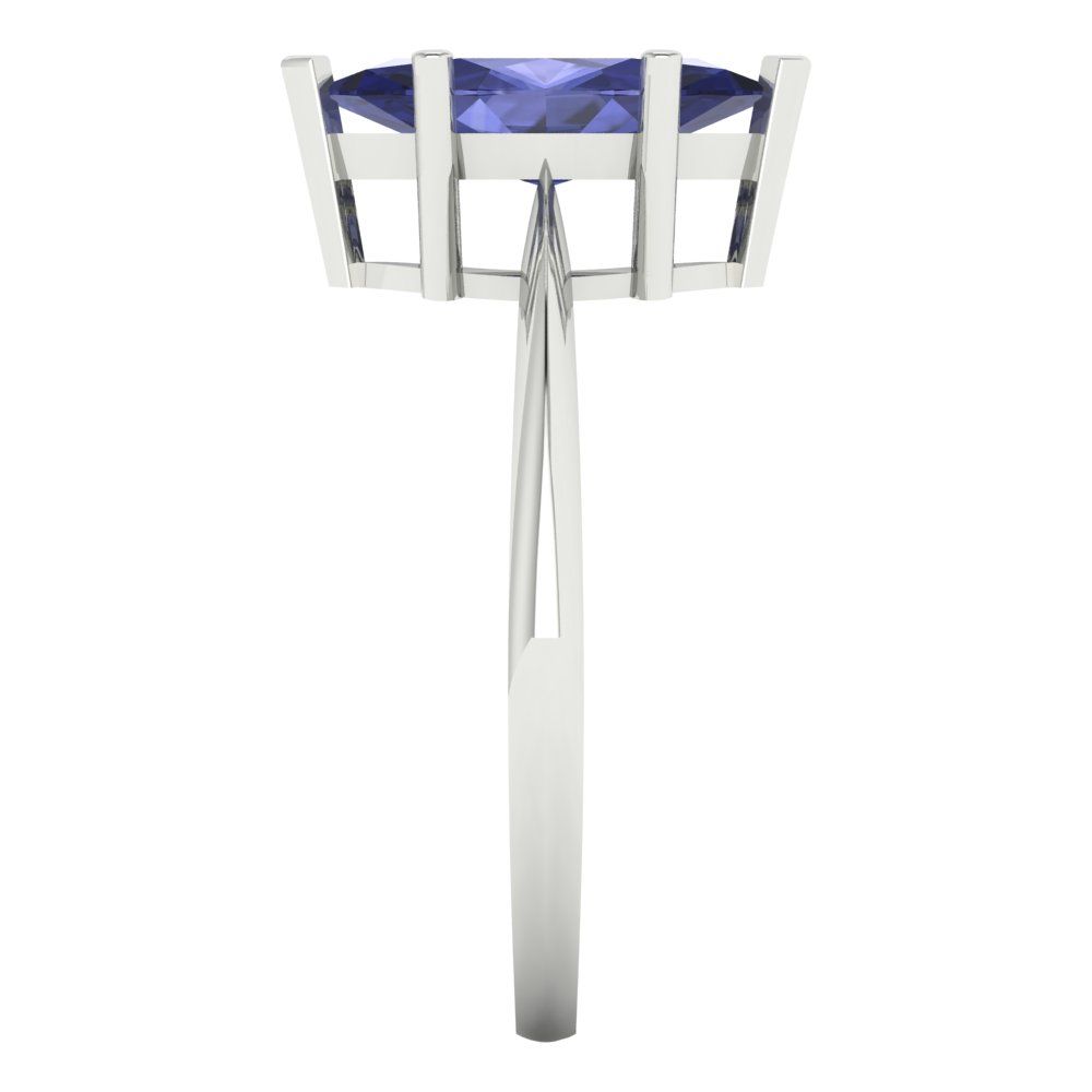 1.5 cttw Simulated Tanzanite Solitaire  Engagement Ring - Solid Gold (Marquise Cut ,11x5.5mm)