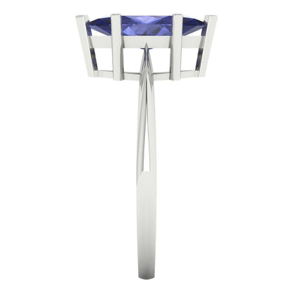1.5 cttw Simulated Tanzanite Solitaire  Engagement Ring - Solid Gold (Marquise Cut ,11x5.5mm)