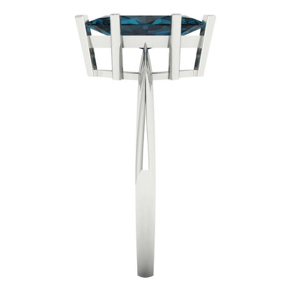 1.5 cttw Natural London Blue Topaz Solitaire  Engagement Ring - Solid Gold (Marquise Cut ,11x5.5mm)