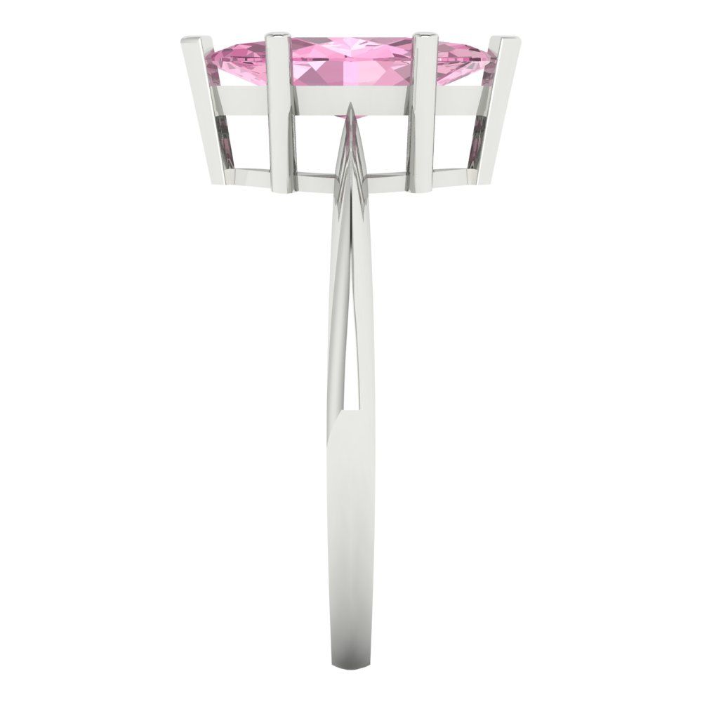 1.5 cttw Zirconia Simulated Pink Diamond Solitaire  Engagement Ring - Solid Gold (VVS1, Marquise Cut ,11x5.5mm)