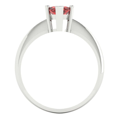 1.5 cttw Natural Garnet Solitaire  Engagement Ring - Solid Gold (Marquise Cut ,11x5.5mm)