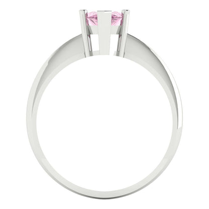 1.5 cttw Zirconia Simulated Pink Diamond Solitaire  Engagement Ring - Solid Gold (VVS1, Marquise Cut ,11x5.5mm)