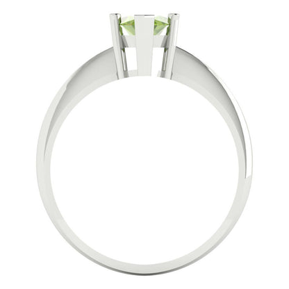 1.5 cttw Natural Peridot Solitaire  Engagement Ring - Solid Gold (Marquise Cut ,11x5.5mm)