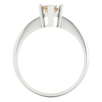 1.5 cttw Yellow Moissanite Solitaire  Engagement Ring - Solid Gold (Marquise Cut ,11x5.5mm)