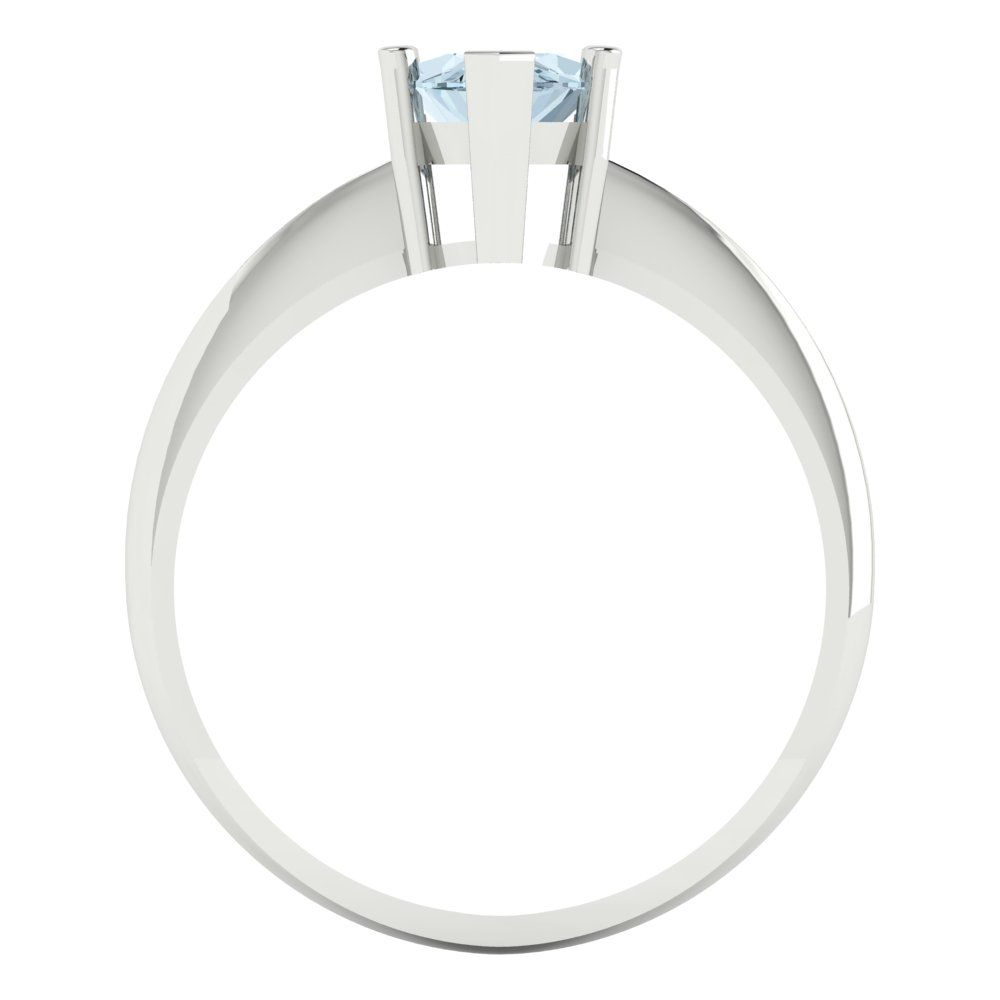1.5 cttw Natural Aquamarine Solitaire  Engagement Ring - Solid Gold (Marquise Cut ,11x5.5mm)