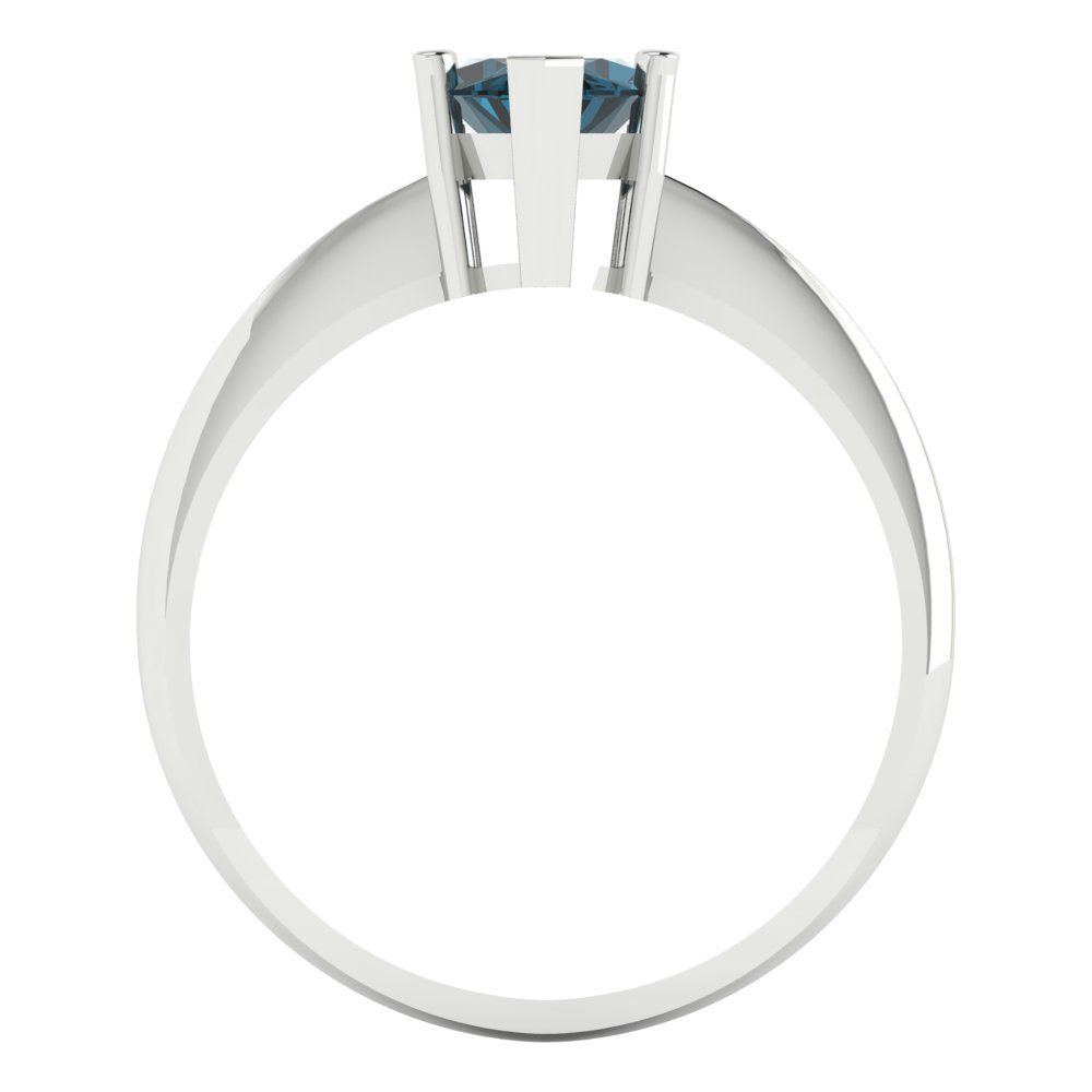 1.5 cttw Natural London Blue Topaz Solitaire  Engagement Ring - Solid Gold (Marquise Cut ,11x5.5mm)