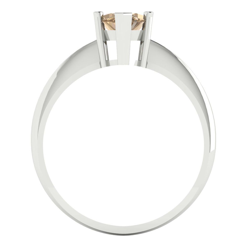 1.5 cttw Zirconia Simulated Champagne Diamond Solitaire  Engagement Ring - Solid Gold (VVS1, Marquise Cut ,11x5.5mm)