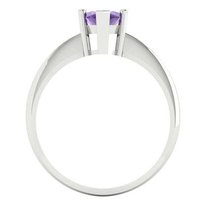1.5 cttw Natural Amethyst Solitaire  Engagement Ring - Solid Gold (Marquise Cut ,11x5.5mm)
