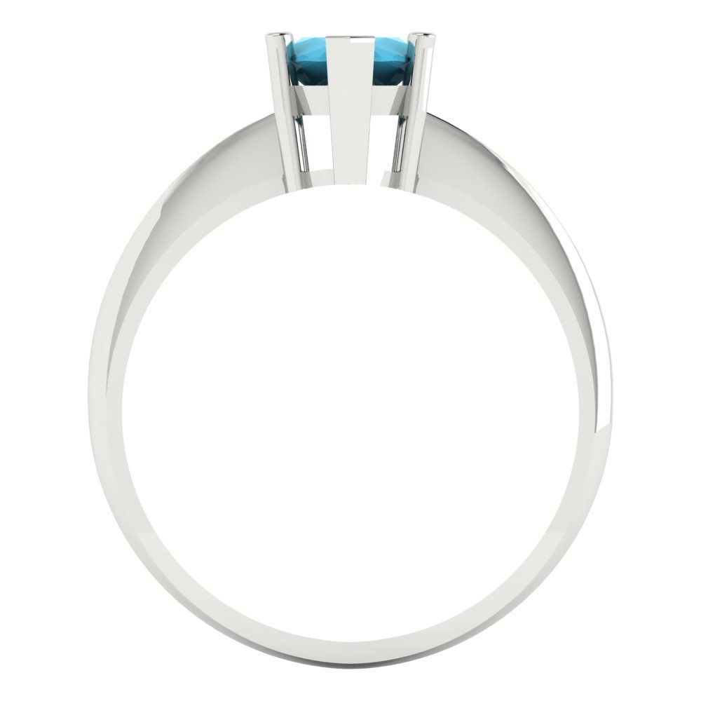 1.5 cttw Simulated Turquoise Solitaire  Engagement Ring - Solid Gold (Marquise Cut ,11x5.5mm)