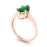 1.5 ct Brilliant Marquise Cut Simulated Emerald Stone Rose Gold Solitaire Ring