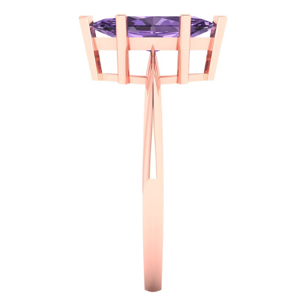 1.5 cttw Simulated Alexandrite Solitaire  Engagement Ring - Solid Gold (Marquise Cut ,11x5.5mm)