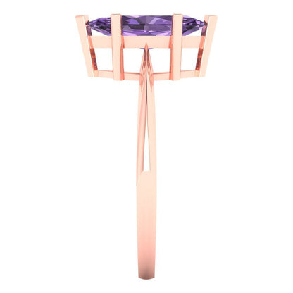 1.5 cttw Simulated Alexandrite Solitaire  Engagement Ring - Solid Gold (Marquise Cut ,11x5.5mm)