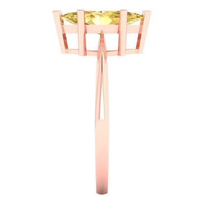 1.5 cttw Natural Citrine Solitaire  Engagement Ring - Solid Gold (Marquise Cut ,11x5.5mm)