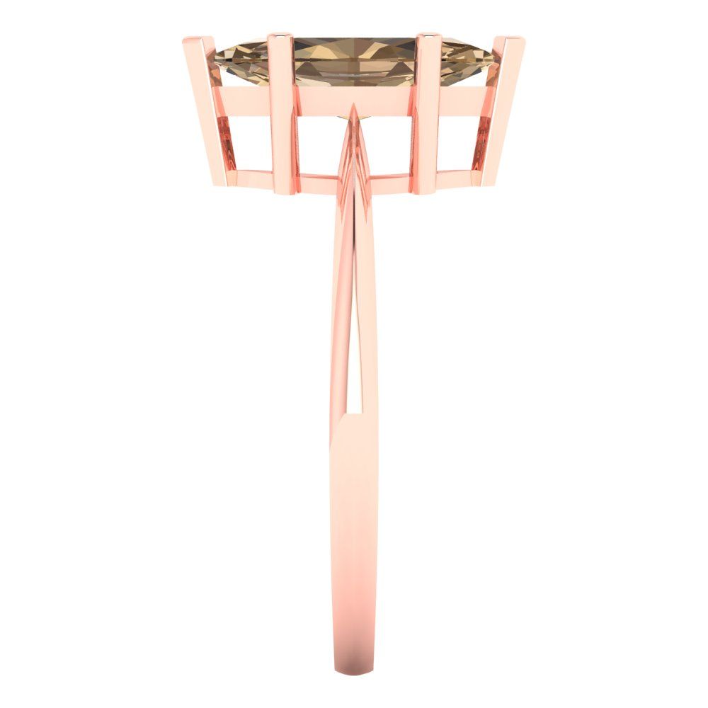 1.5 cttw Zirconia Simulated Champagne Diamond Solitaire  Engagement Ring - Solid Gold (VVS1, Marquise Cut ,11x5.5mm)