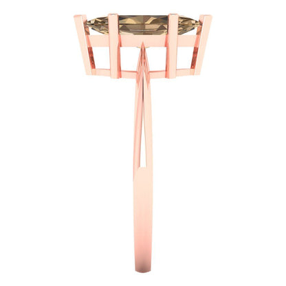 1.5 cttw Zirconia Simulated Champagne Diamond Solitaire  Engagement Ring - Solid Gold (VVS1, Marquise Cut ,11x5.5mm)